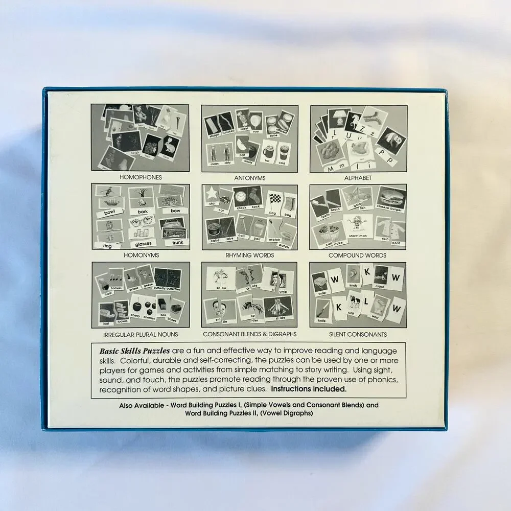 Vintage 1993 Hands On Phonics Word Building Puzzles II Vowel Digraphs